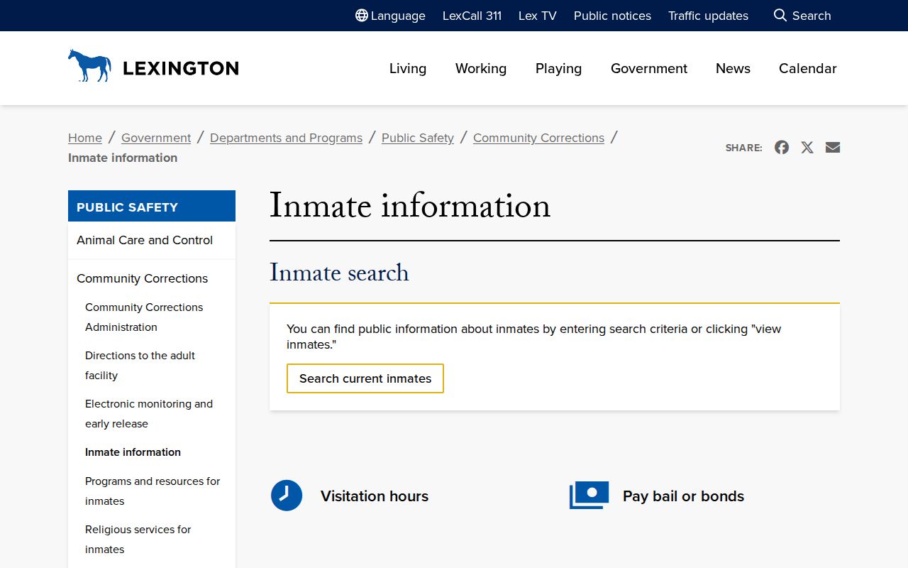 Fayette County arrest and inmate lookup options from Community Corrections