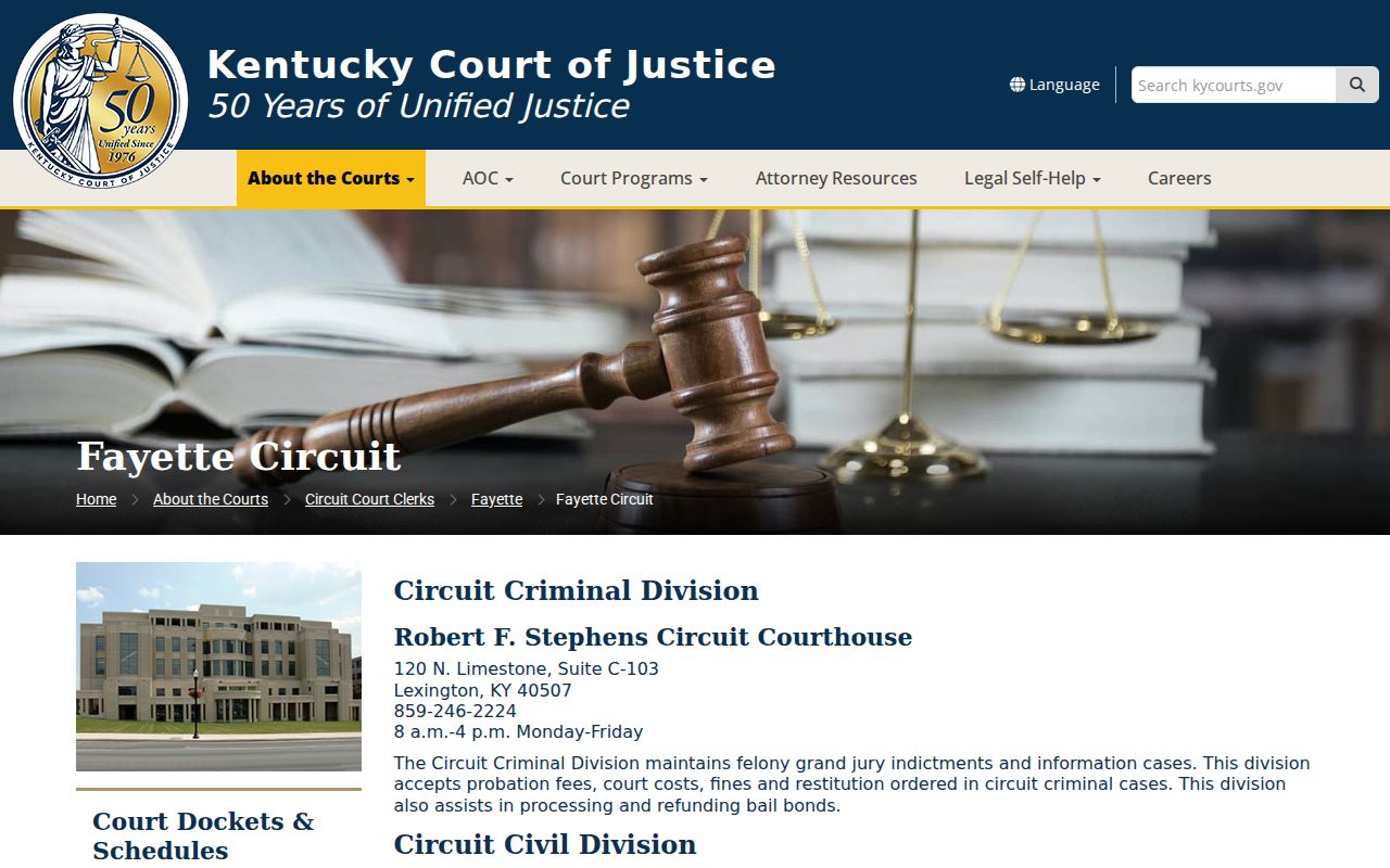 Fayette County Circuit criminal court case records division
