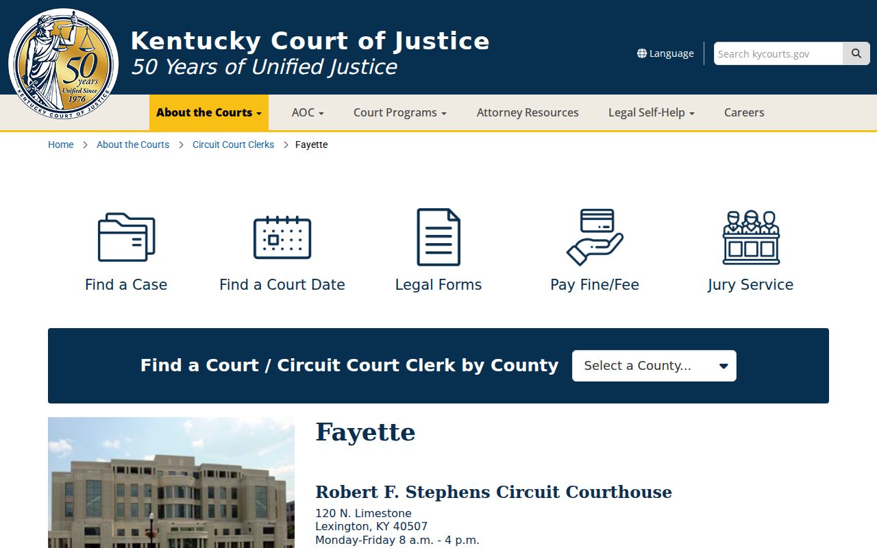 Fayette County criminal court cases and courthouse contacts