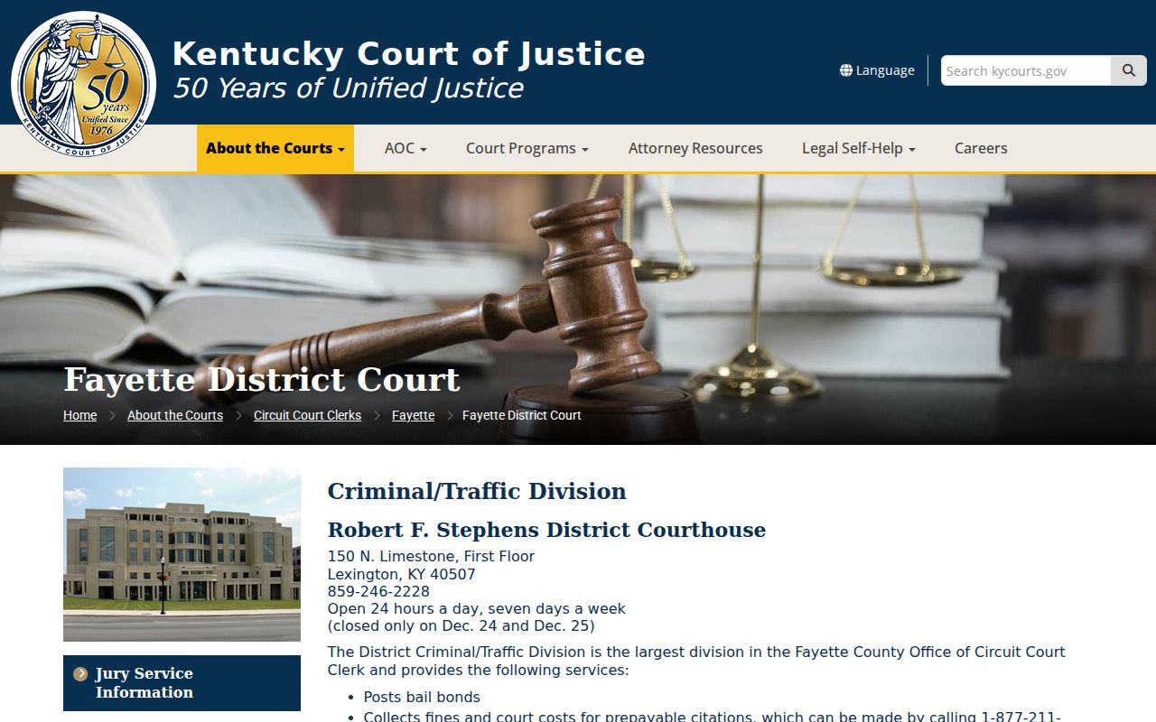 Fayette County District criminal court cases and traffic division